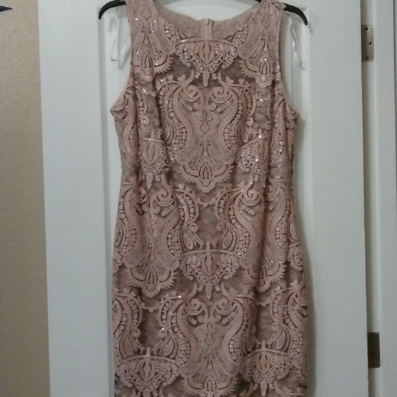 Beautiful pink and tan formal dress - Picture 1 of 3